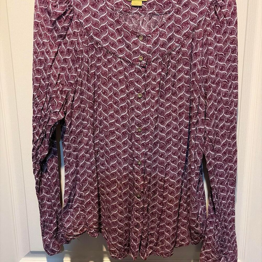 Maeve Women's Purple and Burgundy Blouse